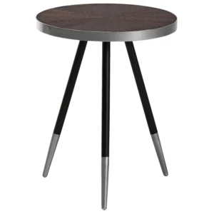 Mesa de apoio castanha escura e prateada RAMONA