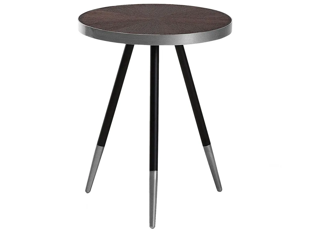 Mesa de apoio castanha escura e prateada RAMONA