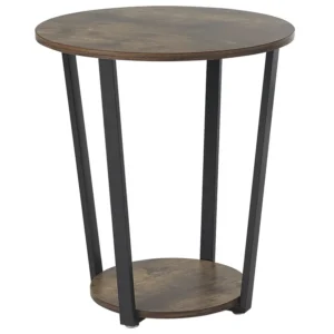 Mesa de apoio castanha escura e preta ⌀ 50 cm ORICK