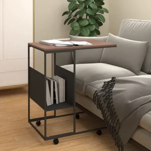 Mesa de apoio com rodas 55x36x63,5 cm derivados de madeira preto
