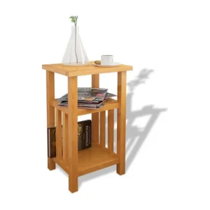 Mesa de apoio com suporte revistas 27x35x55 cm carvalho maciço