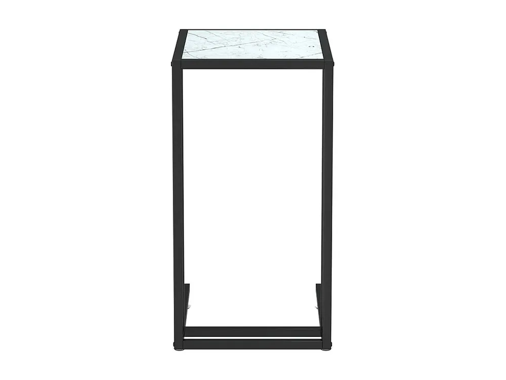 Mesa apoio computador mármore branco 50x35x65cm vidro temperado
