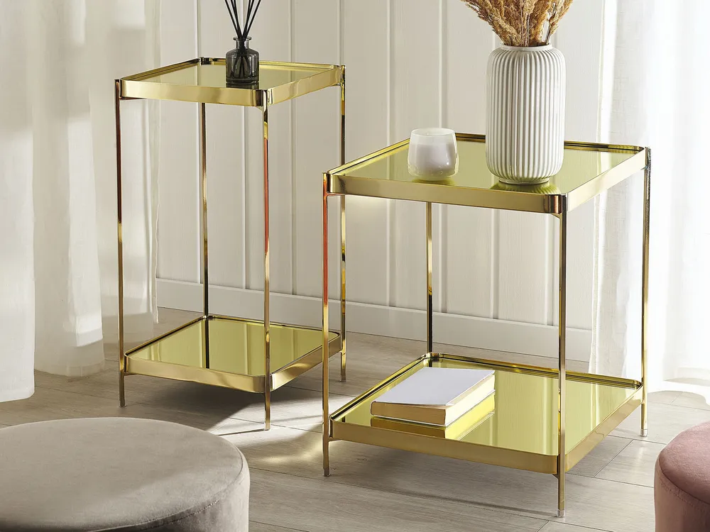 Mesa de apoio dourada 41 x 41 cm ALSEA