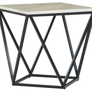 Mesa de apoio efeito de mármore com preto MALIBU