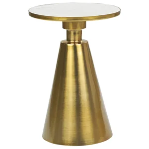 Mesa de apoio em metálico branco e dourado ANDRES