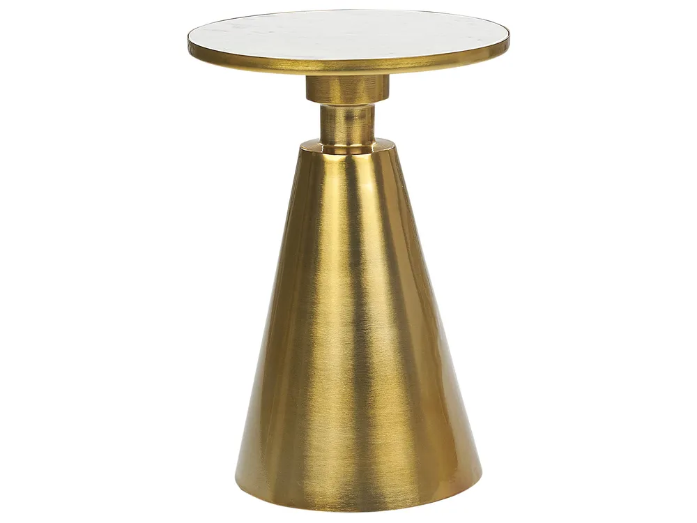 Mesa de apoio em metálico branco e dourado ANDRES