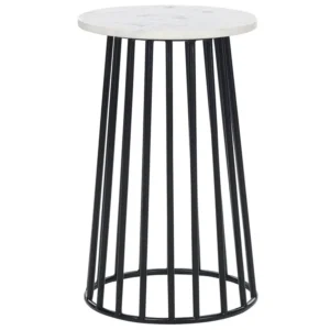 Mesa de apoio em mármore branco com preto TAREE
