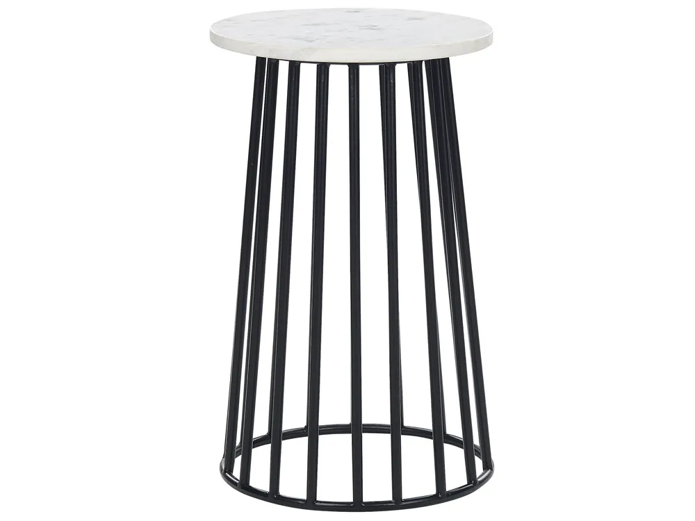 Mesa de apoio em mármore branco com preto TAREE