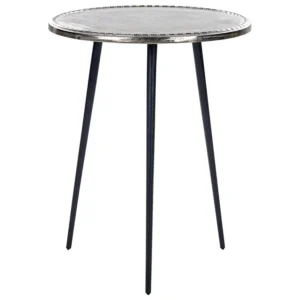 Mesa de apoio prateada e preta TELFER