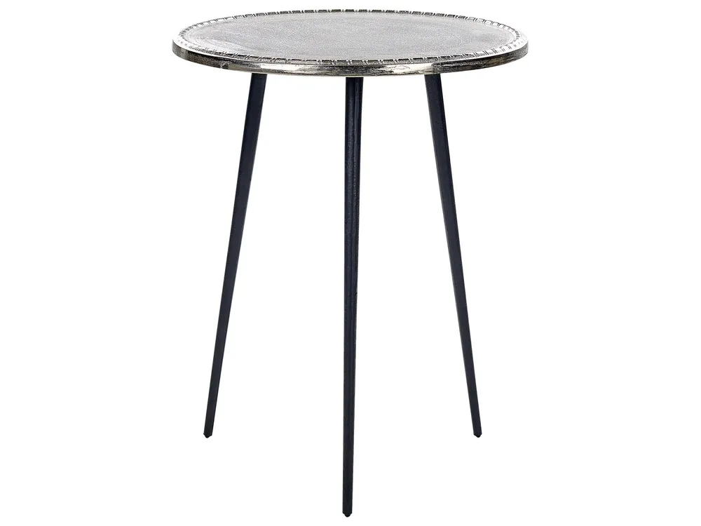 Mesa de apoio prateada e preta TELFER