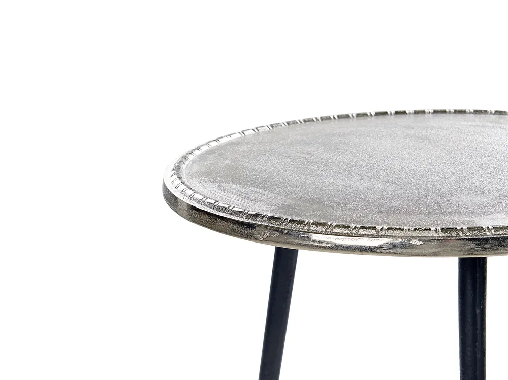 Mesa de apoio prateada e preta TELFER