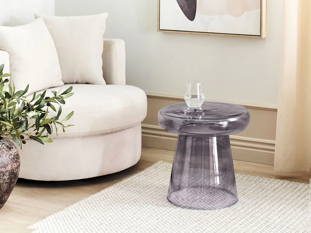 Mesa de apoio em vidro cinzento CALDERA