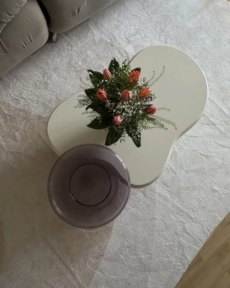 Mesa de apoio em vidro cinzento CALDERA