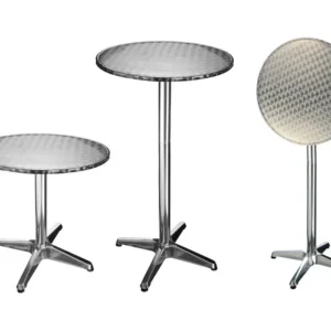 Mesa de bar/bistro dobrável redonda 60x60x(58-115) cm alumínio