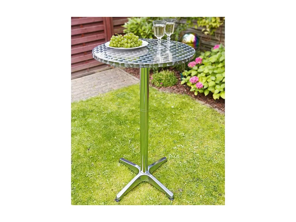 Mesa de bar/bistro dobrável redonda 60x60x(58-115) cm alumínio