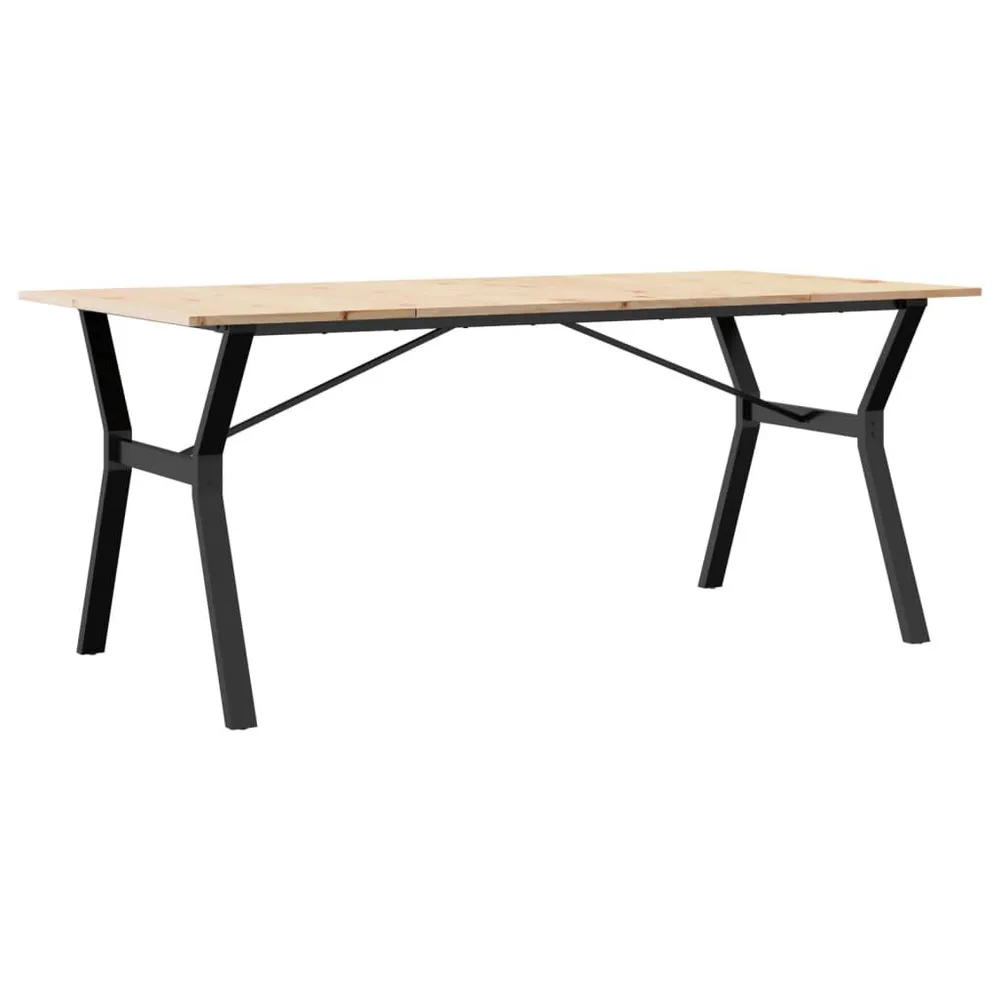 Mesa de jantar estrutura em Y 180x90x75cm pinho e ferro fundido