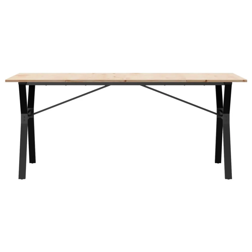 Mesa de jantar estrutura em Y 180x90x75cm pinho e ferro fundido