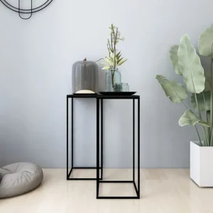 Mesas de apoio 2 peças ço preto