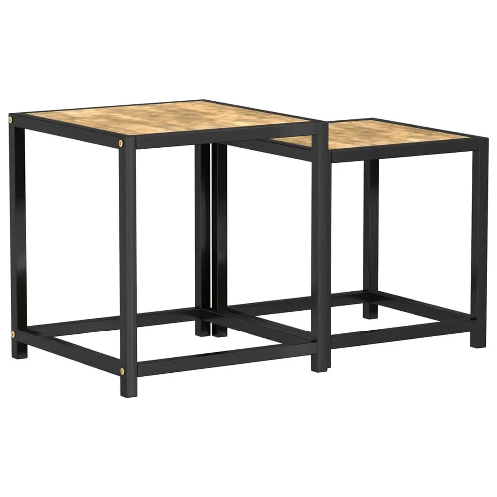 Mesas de centro 2 pcs MDF preto e amarelo
