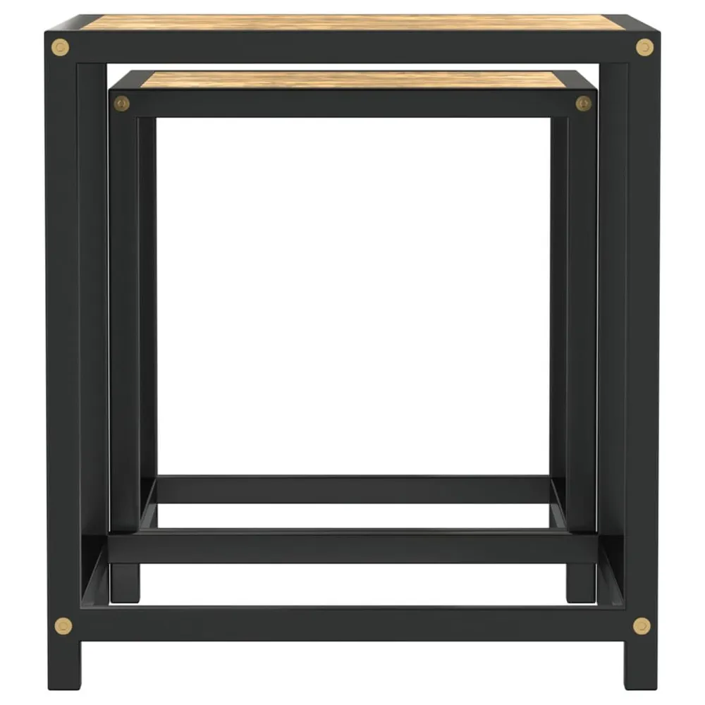 Mesas de centro 2 pcs MDF preto e amarelo
