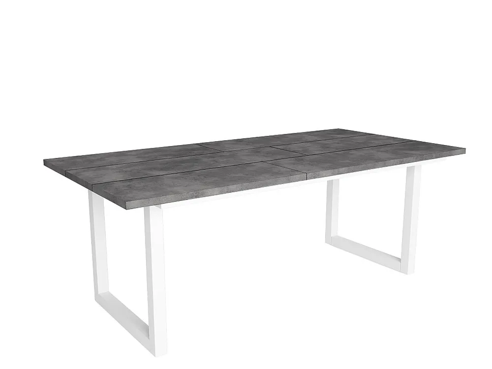 Mesa Sala de Jantar, 200, Para 10 pessoas, Pés de madeira, Cimento em MDF Lacado