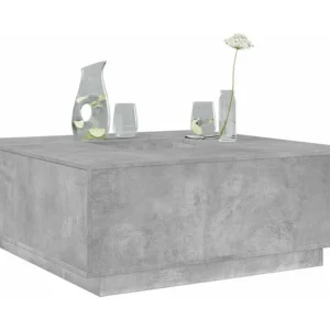 Mesa de centro 100x100x40 cm derivados madeira cinzento cimento