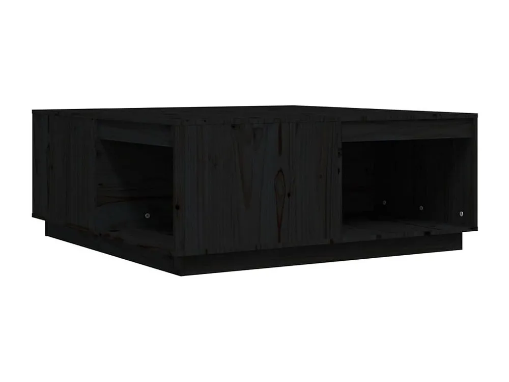 Mesa de centro 100x101x40,5 cm madeira de pinho maciç preto