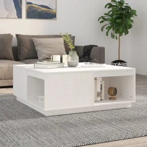 Mesa de centro 100x101x40,5 cm madeira de pinho maciç branco