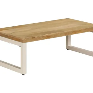 Mesa de centro 100x50x35 cm madeira de mangueira maciç e ço