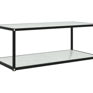 Mesa de centro 100x50x35 cm vidro temperado branco