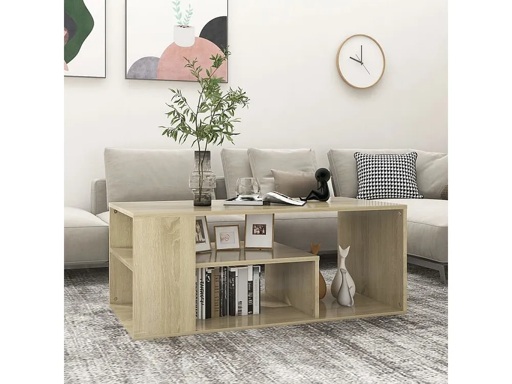 Mesa de centro 100x50x40 cm contraplacado carvalho sonoma