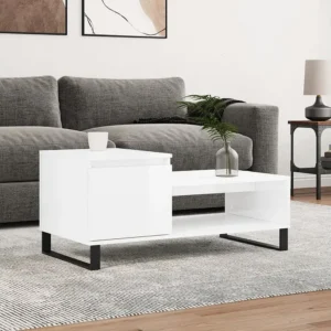 Mesa de centro 100x50x45 cm derivados madeira branco resplandecente