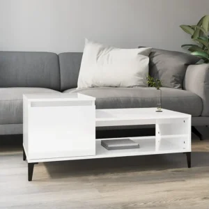 Mesa de centro 100x50x45 cm derivados madeira branco resplandecente