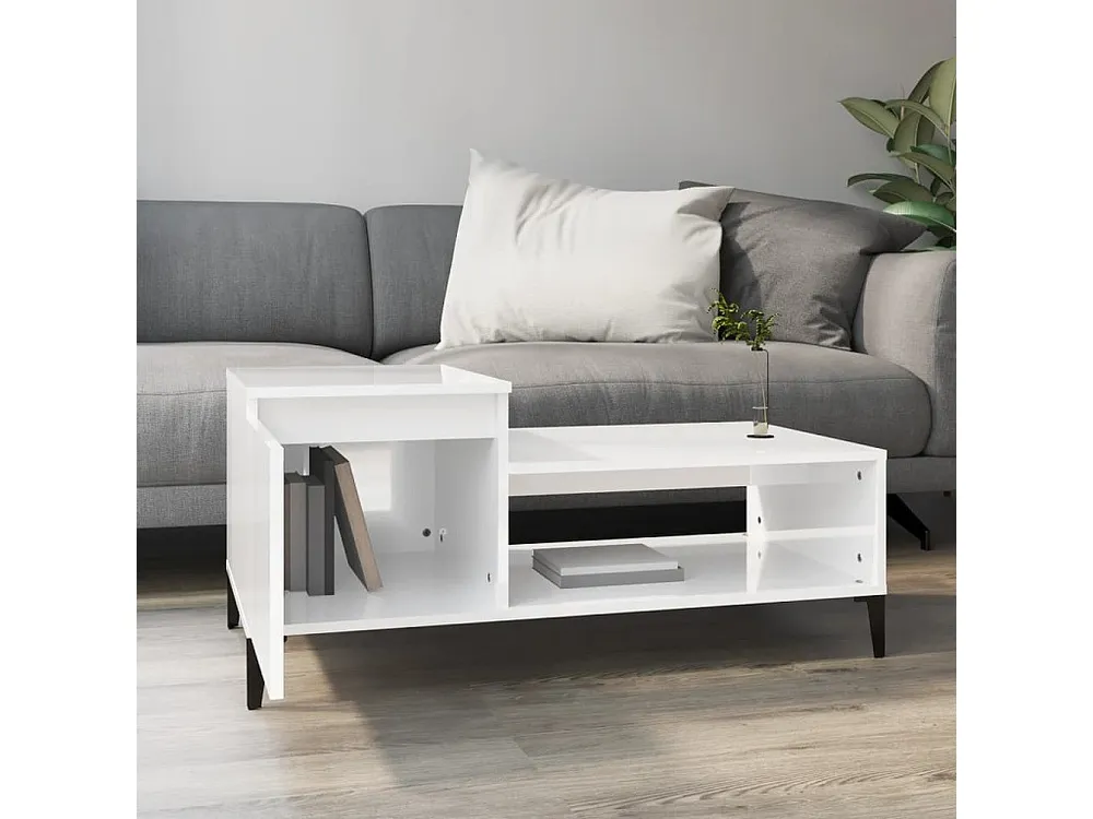Mesa de centro 100x50x45 cm derivados madeira branco resplandecente