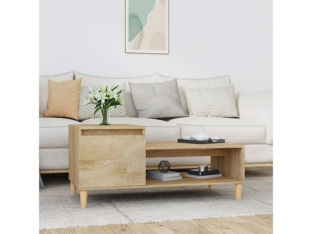 Mesa de centro 100x50x45 cm derivados madeira carvalho sonoma