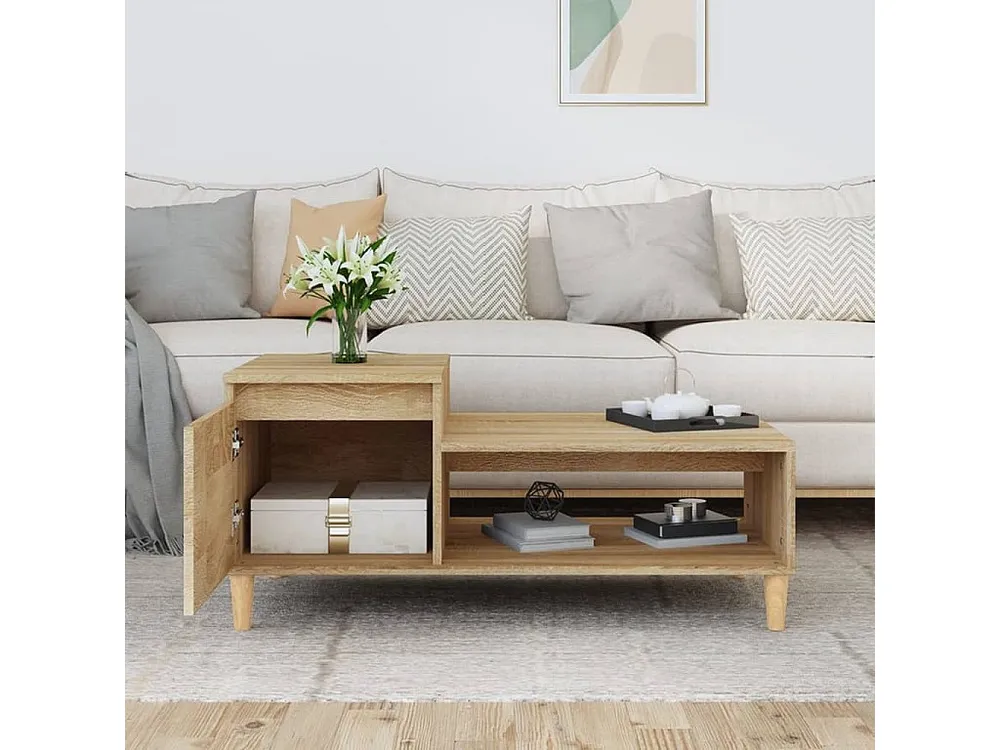 Mesa de centro 100x50x45 cm derivados madeira carvalho sonoma