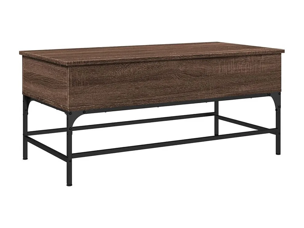 Mesa centro 100x50x45cm deriv. madeira/metal carvalho castanho