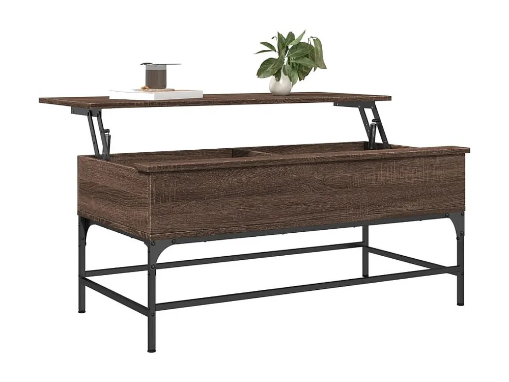 Mesa centro 100x50x45cm deriv. madeira/metal carvalho castanho