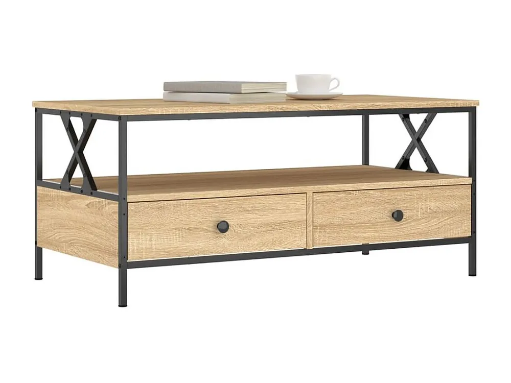 Mesa de centro 100x51x45 cm derivados madeira carvalho sonoma