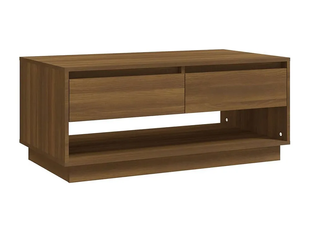 Mesa de centro 102,5x55x44 cm contraplacado carvalho castanho