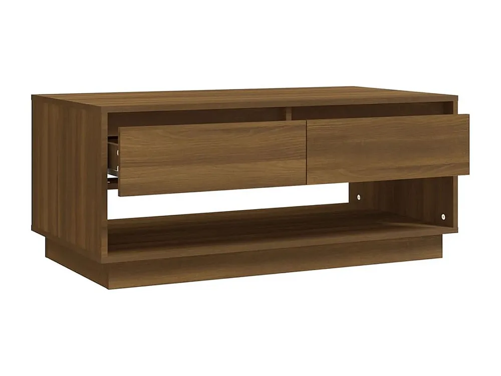 Mesa de centro 102,5x55x44 cm contraplacado carvalho castanho