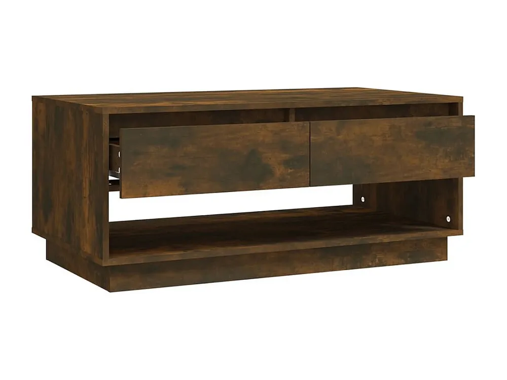 Mesa de centro 102,5x55x44 cm contraplacado cor carvalho fumado