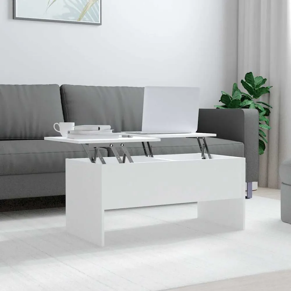 Mesa de centro 102x50,5x46,5 cm madeira processada branco