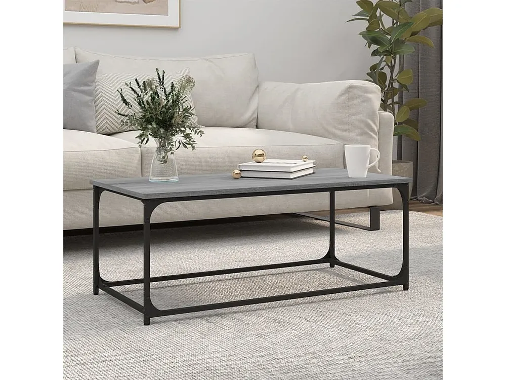 Mesa de centro 102x50x40cm derivados madeira/ferro cinza sonoma
