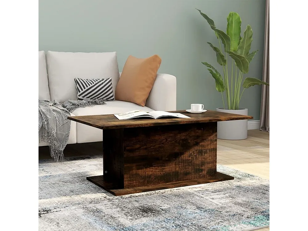 Mesa de centro 102x55,5x40 cm contraplacado cor carvalho fumado