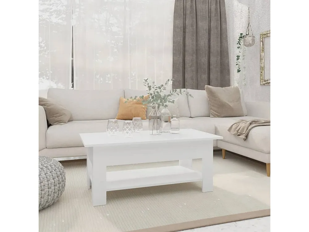 Mesa de centro 102x55x42 cm aglomerado branco