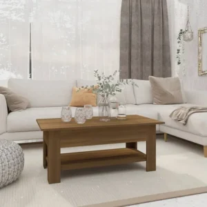 Mesa de centro 102x55x42 cm aglomerado cor carvalho castanho