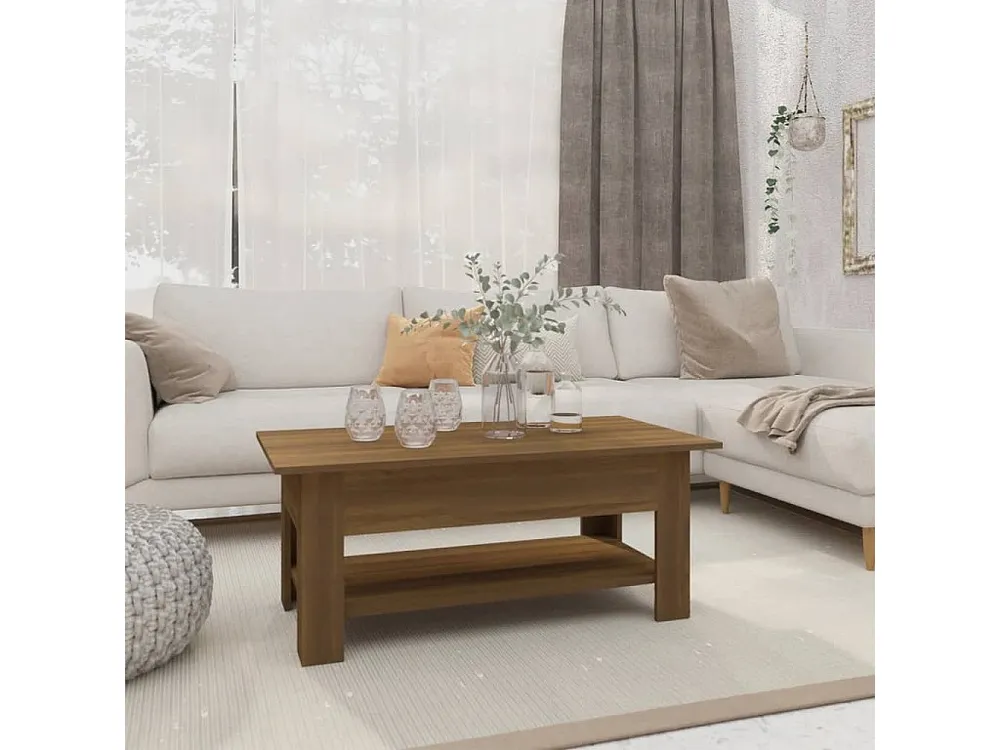 Mesa de centro 102x55x42 cm aglomerado cor carvalho castanho