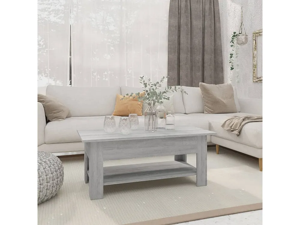 Mesa de centro 102x55x42 cm aglomerado cor sonoma cinzento