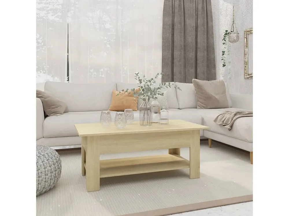 Mesa de centro 102x55x42 cm contraplacado cor carvalho sonoma